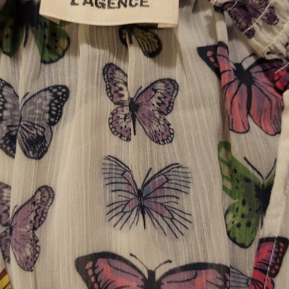 L'Agence Marcella Crepe Womens Bodysuit Butterfly Summer NWOT Size S See Pics. - Picture 3 of 9